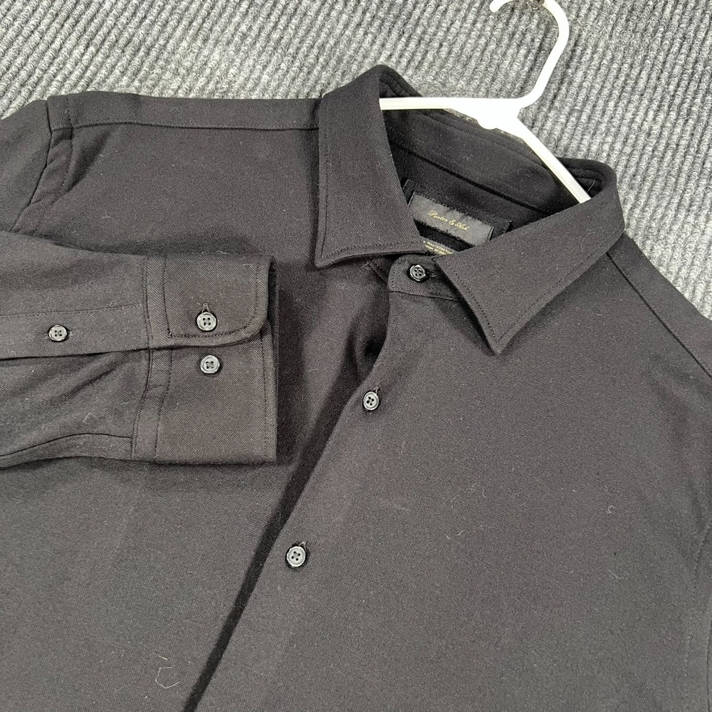 Porter & Ash Shirt Mens XL Extra Large Black Long Sleeve Button Up 4 Way Stretch